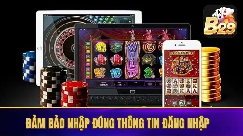 Lưu ý đảm bảo nhập chính xác thông tin đăng nhập sảnh cược