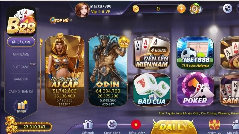 Kho game đổi thưởng B29 mới được lựa chọn và kiểm duyệt kỹ lưỡng